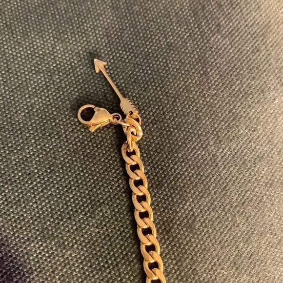 “KARMA” 18kt Gold Over Stainless Steel 19” Designer Necklace. New - Picture 4 of 6